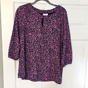 Floral Pink and Navy Women's Top-J.Jill
